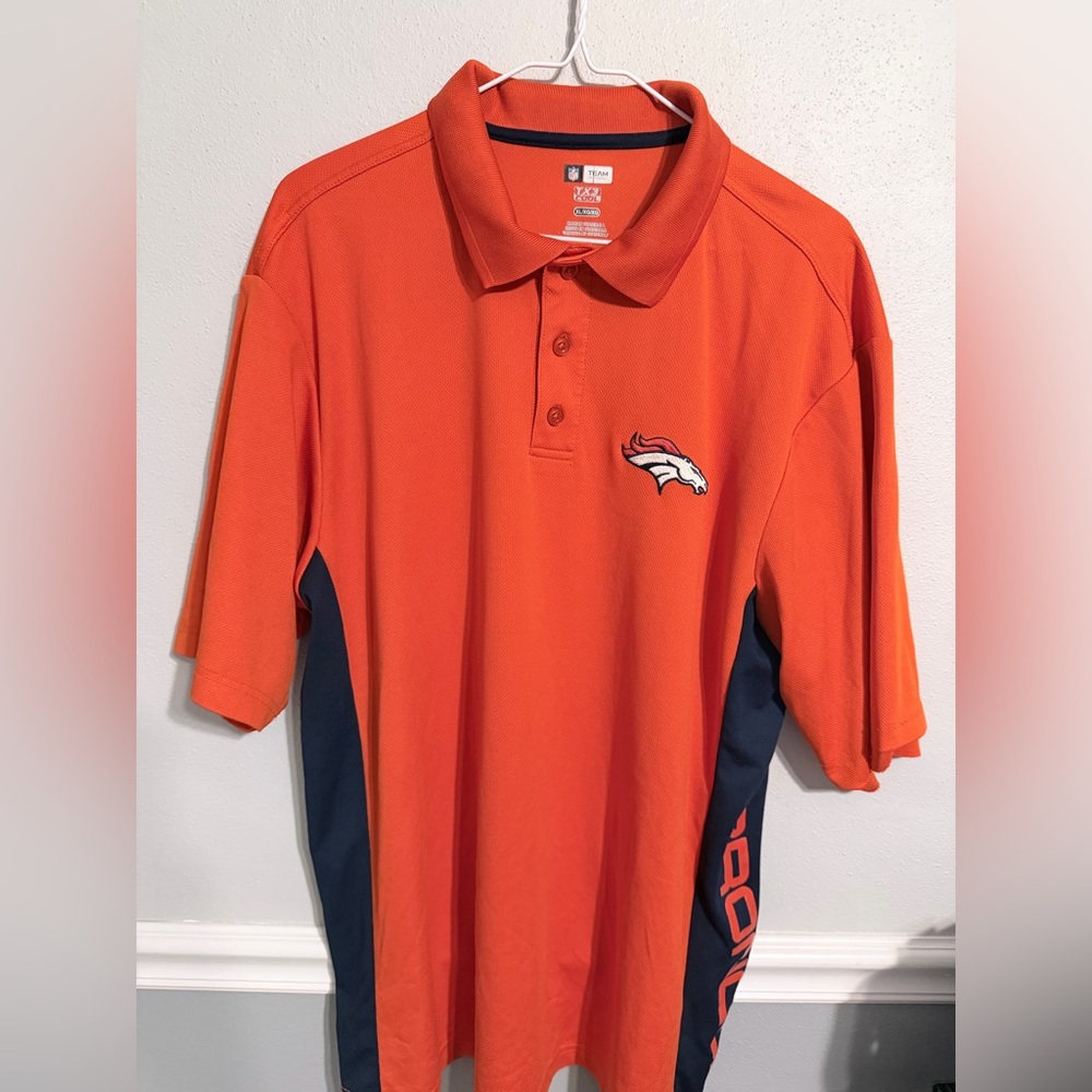 NFL Team Apparel Denver Broncos TX3 Polo with‎ Side Graphic XL